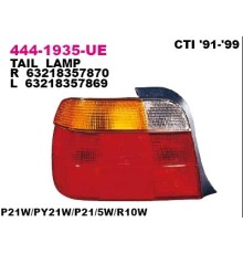 Фонарь левый красно-жёлтый BMW E36 компакт, Depo