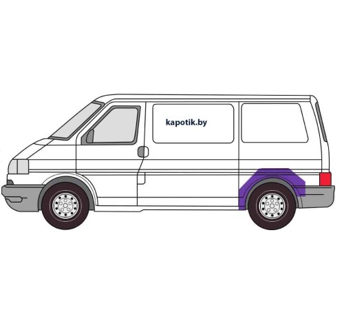 Арка задняя левая короткая база Volkswagen Transporter Т4, Potrykus